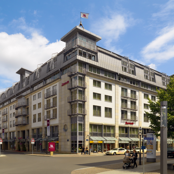 Außenansicht des Tagungshotels Leipzig Marriott Hotel – präsentiert vom Leipzig Convention Bureau
