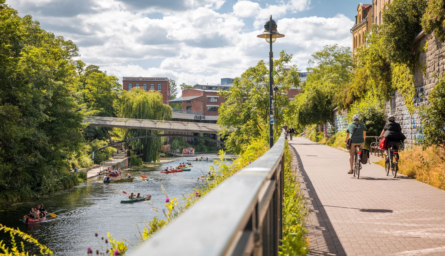 Tagung & Konferenz Leipzig Convention: Aktiv zu Land mit dem Fahrrad oder zu Wasser auf dem Karl-Heine-Kanal